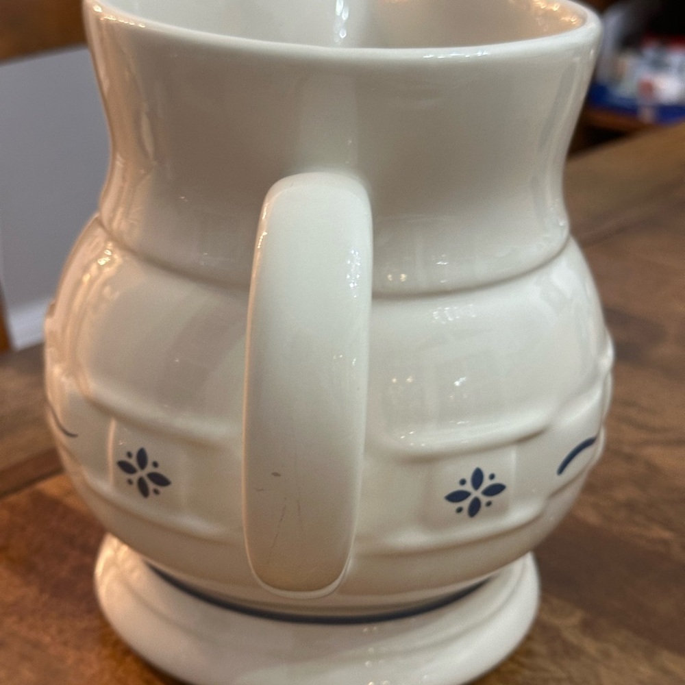 Longaberger Milk Pitcher Style Classic Blue Never Used Made 2 qt. 7.5”x 6” - Picture 4 of 6